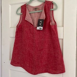 NWT FLAX Traveler Collared Tank. Size Small. Lipstick.
